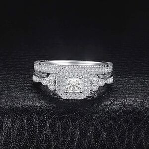 925 Diamond Wedding Ring Set